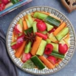 a plate of Chinese overnight pickled vegetables.