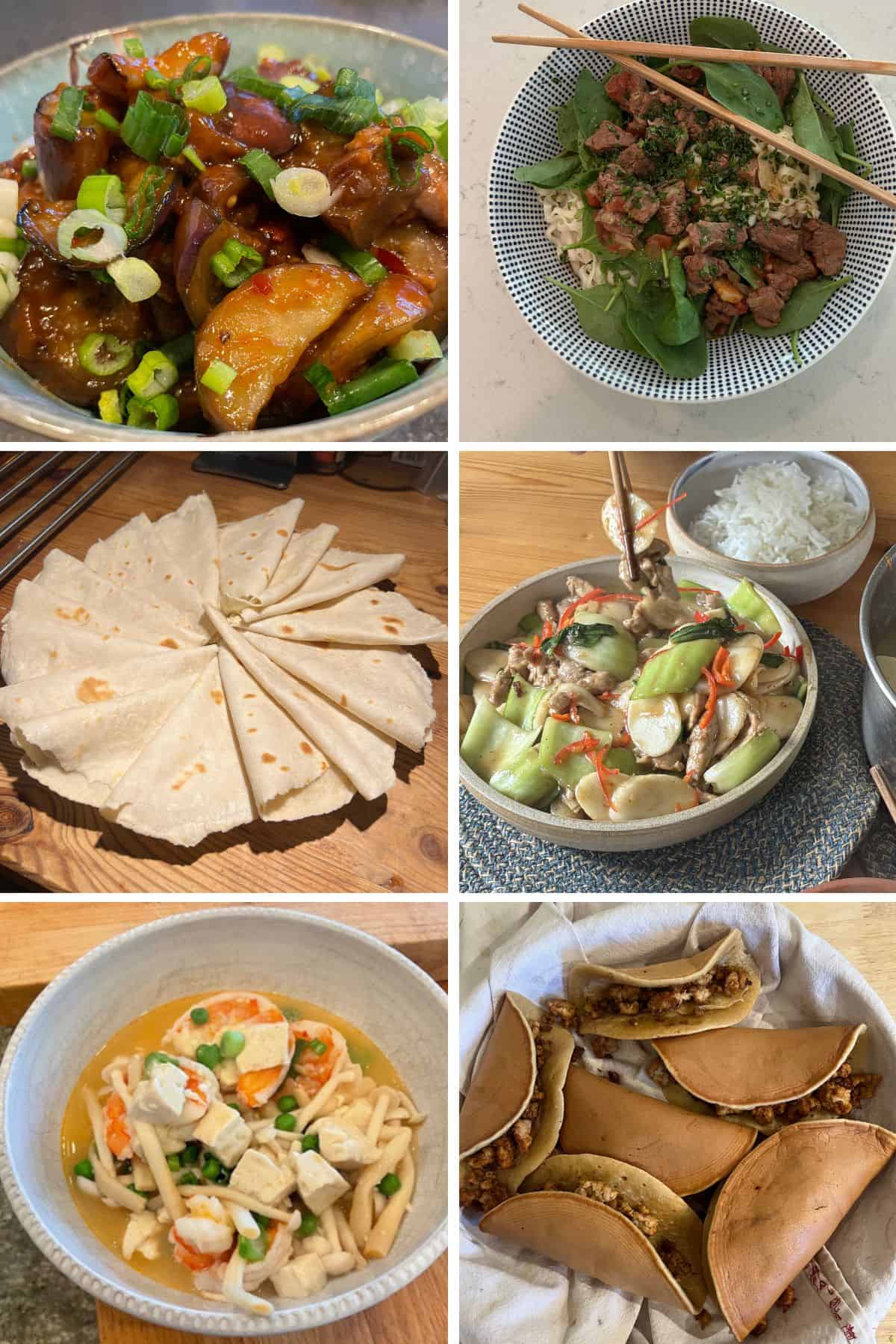 collage of dishes cooked by recipe testers in their home kitchens.