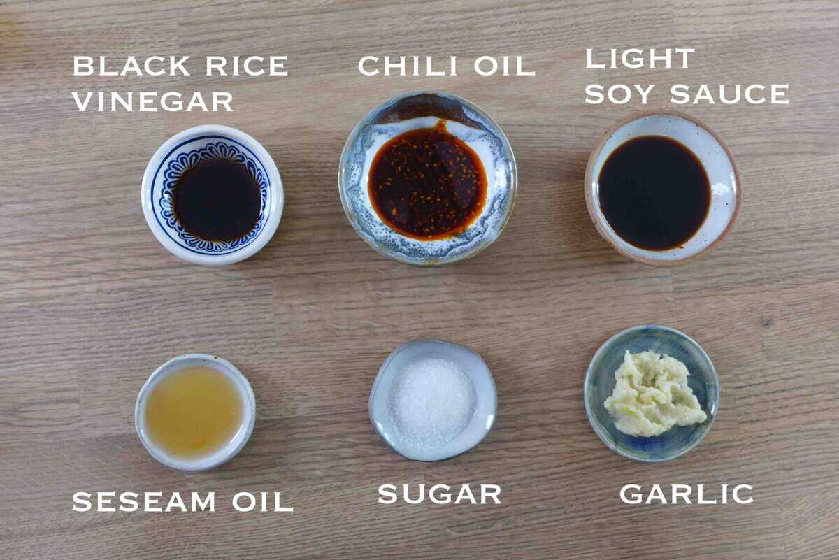ingredients for the dressing.